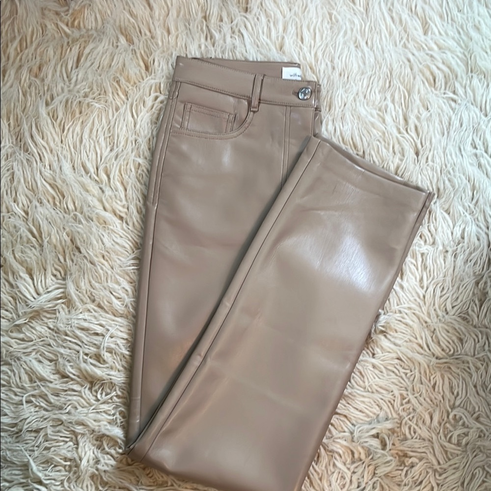 Wilfred Taupe Faux Leather Pants